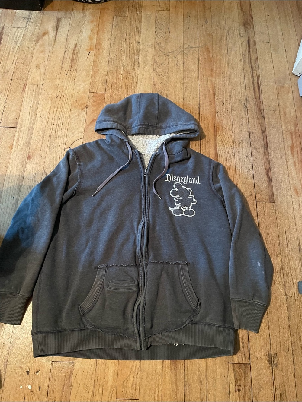 Disney Kids Sherpa-Lined Hoodie Jacket - Charcoal Gray